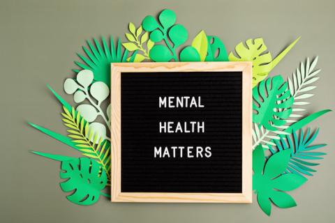 pizarra con frase: Mental Health Matters